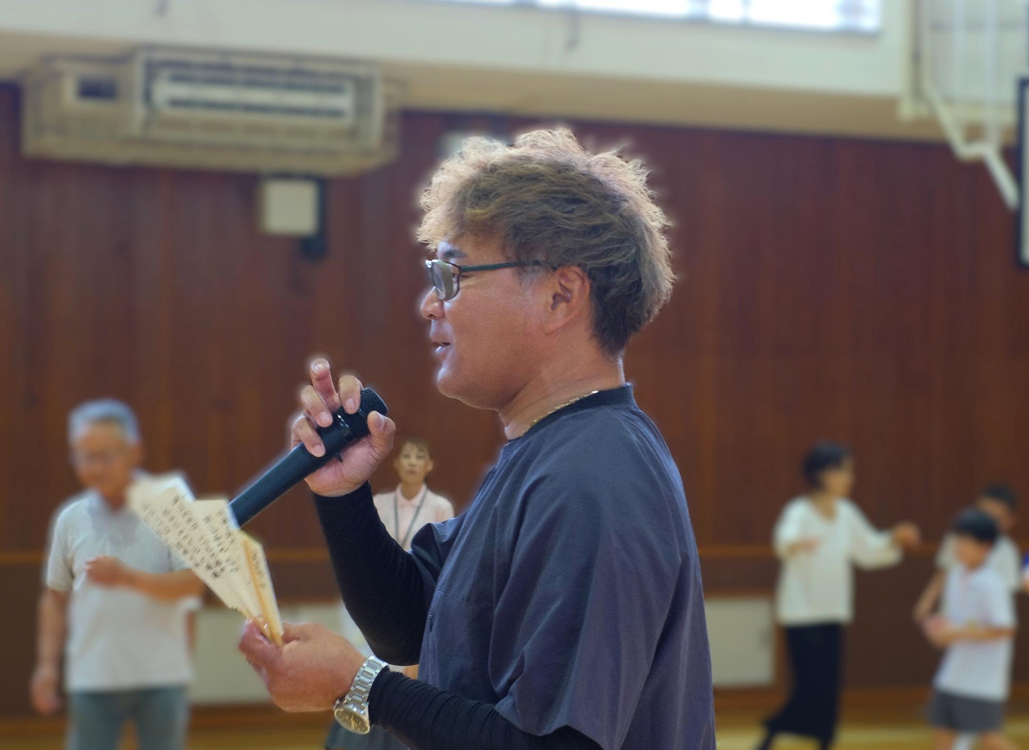若くして亡くなられた前会長の遺志を受け継ぎ「淡輪盆踊り」の継承に情熱を注ぐ 北風会長。保存会の課題は、「各世代がバランス良く参加し続けること」だと話す