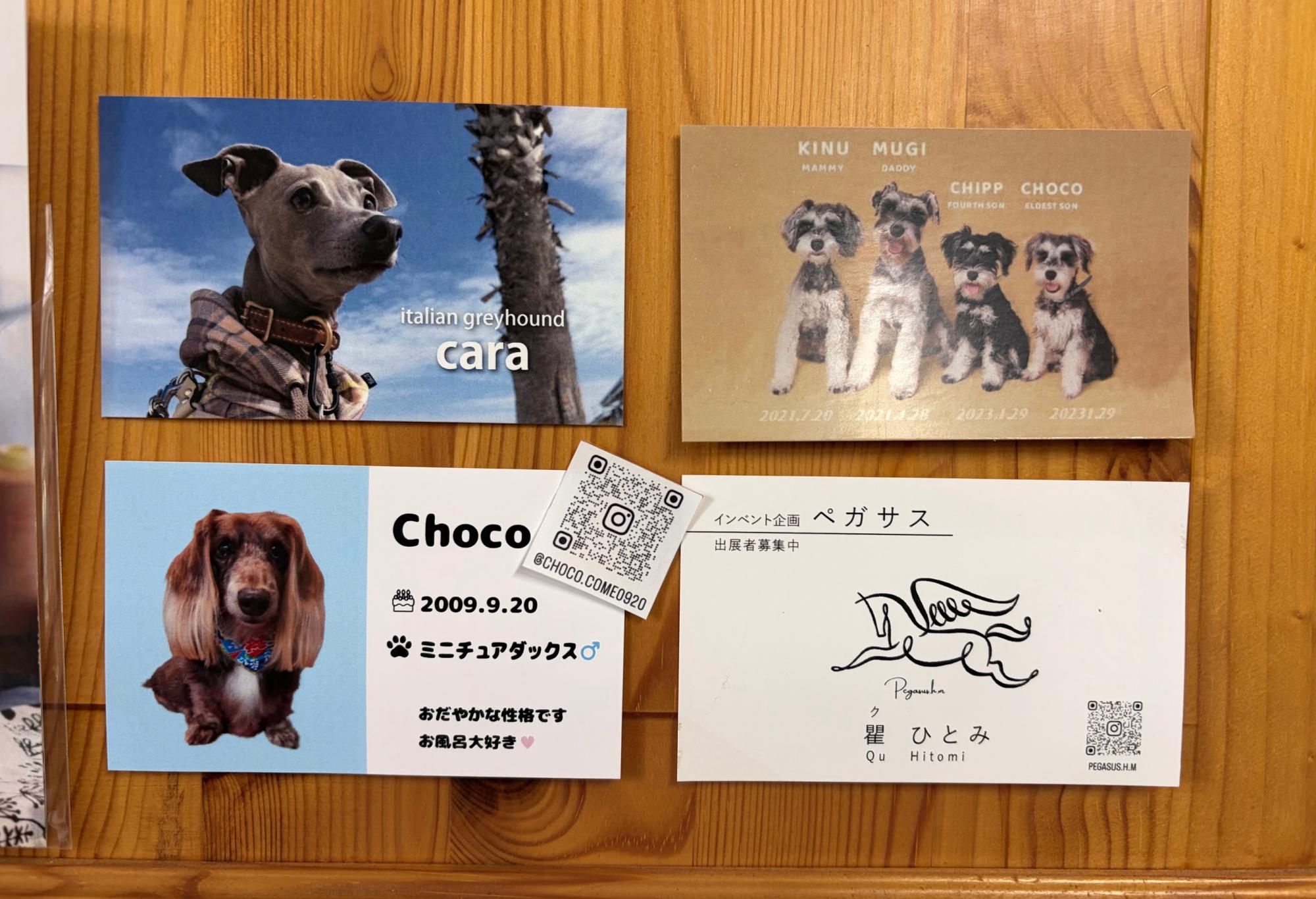愛するワンコ・にゃんこの名刺も人気